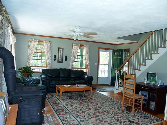 open floor plan with lovely wood floors