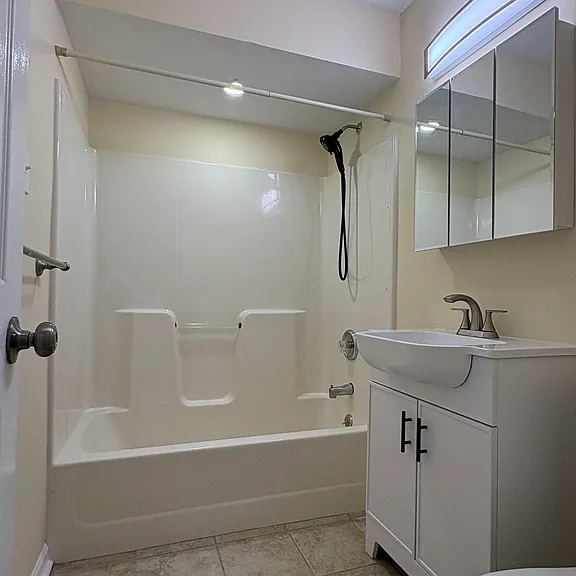 View of Updated Well-Lit Bathroom