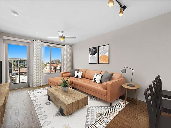 Living room with hard surface flooring