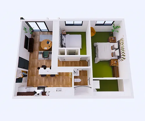 Floor plan 1227-1235 EOV 2BD 1BA