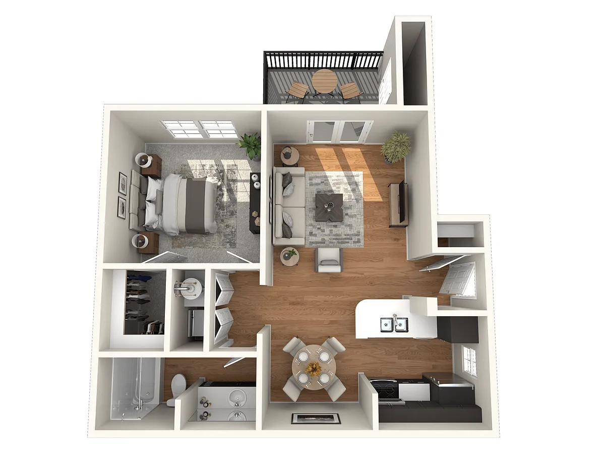 Floor plan A2 - 673 Sq. Ft.