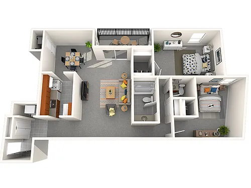 Floor plan 2 Bedroom 1.5 Bath