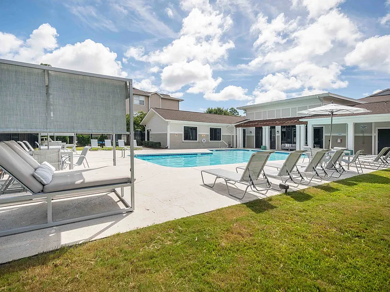 Sparkling Swimming Pool with a Sun Deck