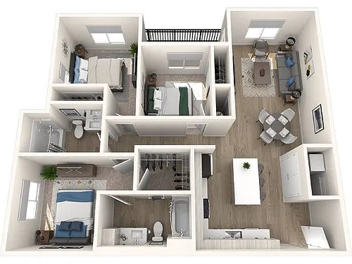 Floor plan 3x2 Bedroom D3