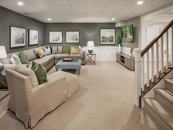 Finished basement provides additional entertaining space