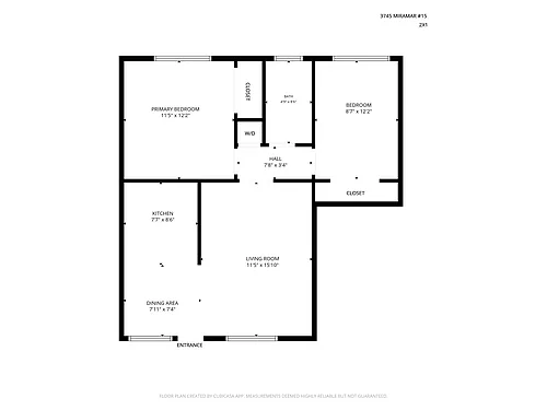 Floor plan 2 Bedroom 1 Bath