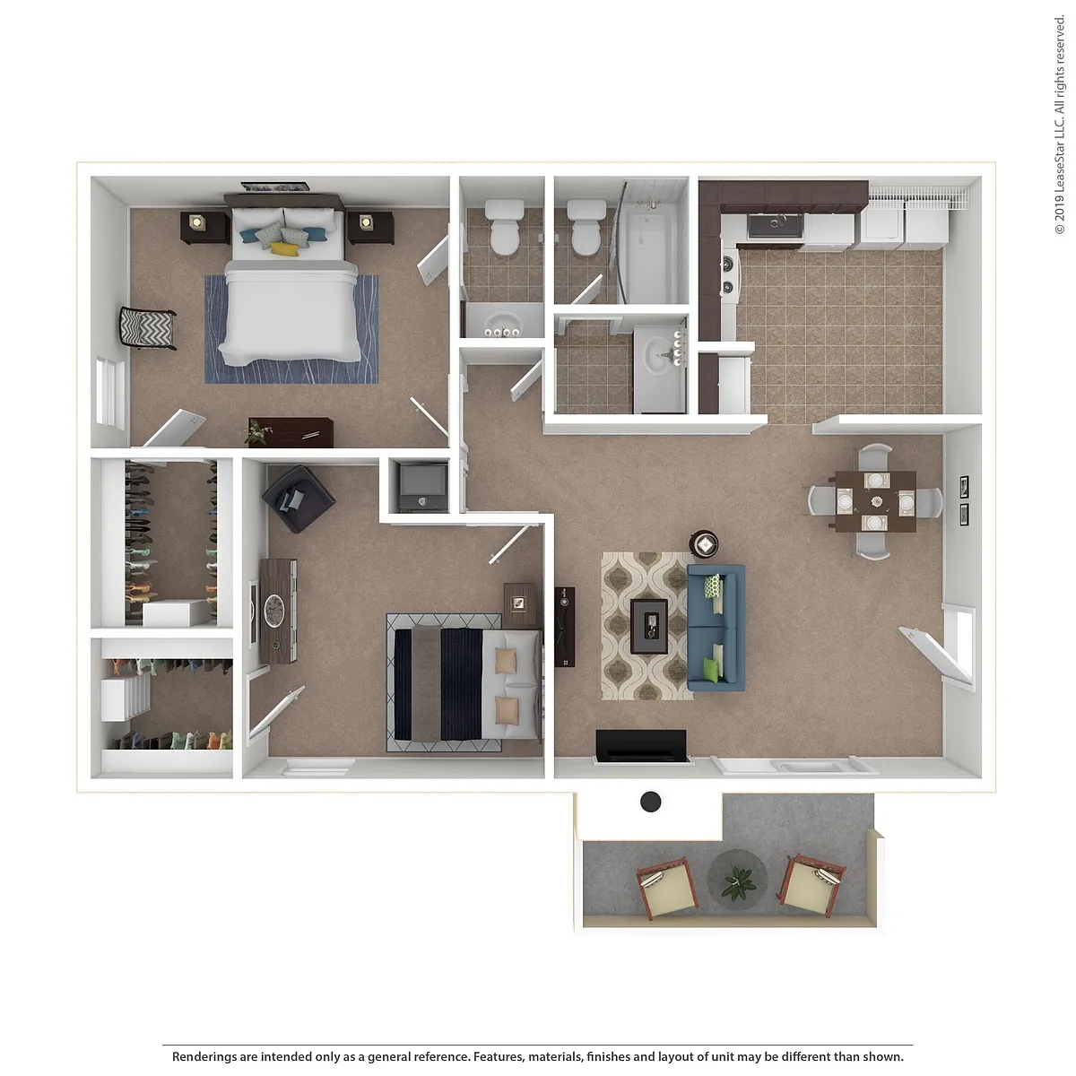 Floor plan 2 Bed 2 Bath