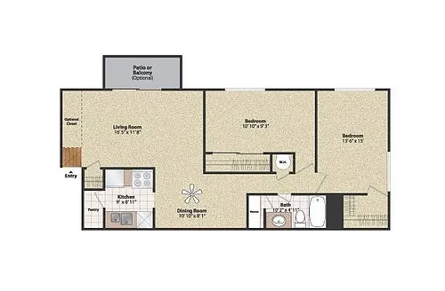 Floor plan Two Bedroom