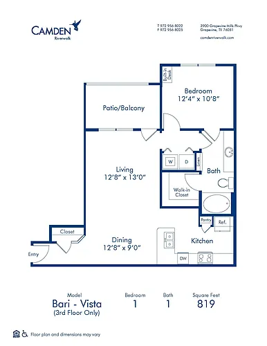 Floor plan Bari Vista