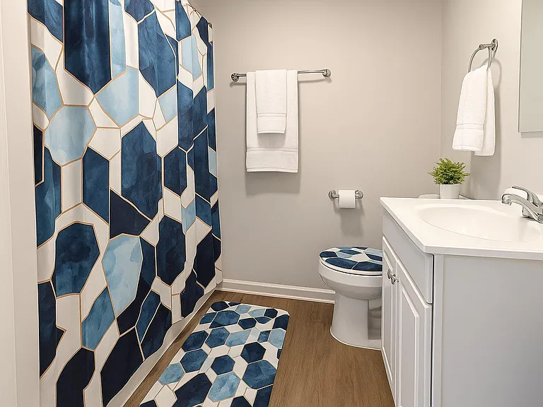 Fresh and tidy shared bath designed for comfort and convenience