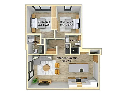 Floor plan Two Bedroom