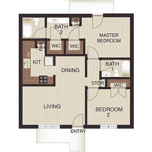 Floor plan Two Beds