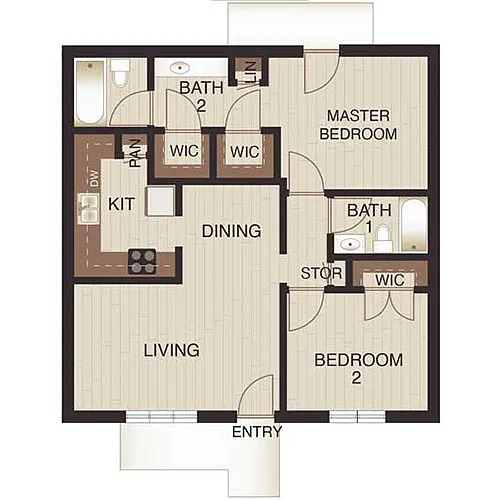 Floor plan Two Beds