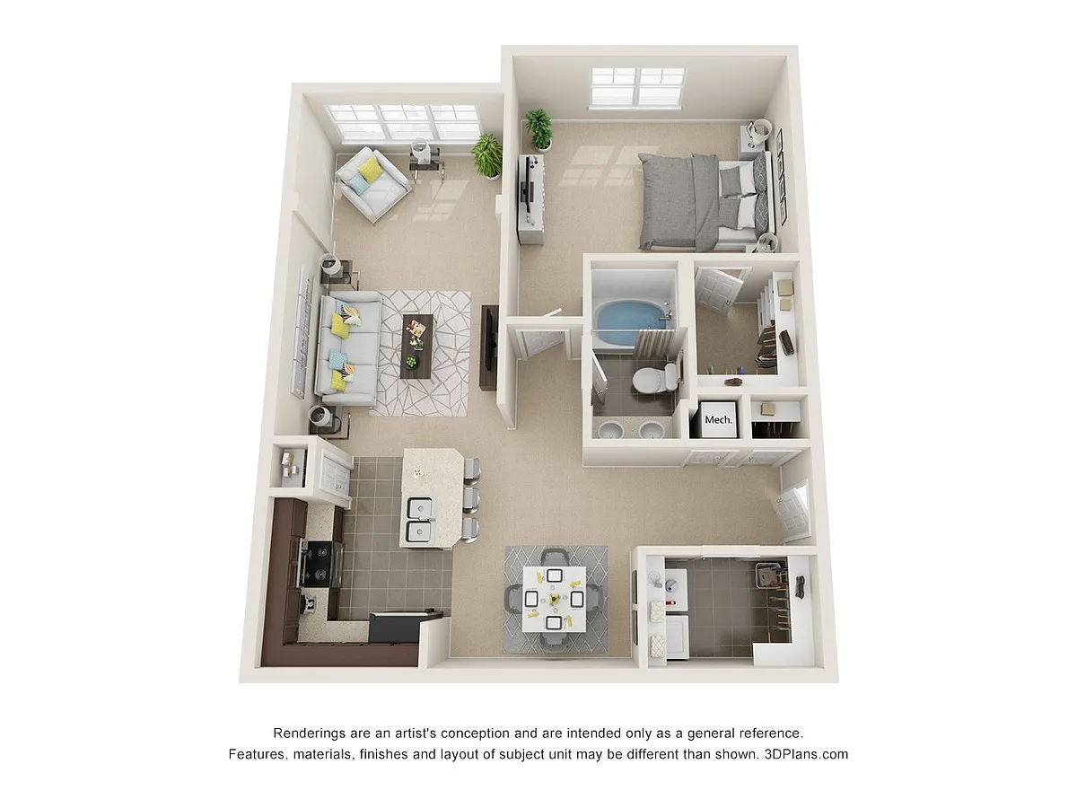Floor plan Avalon 1 Bedroom
