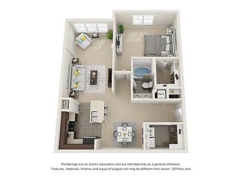 Floor plan Avalon 1 Bedroom