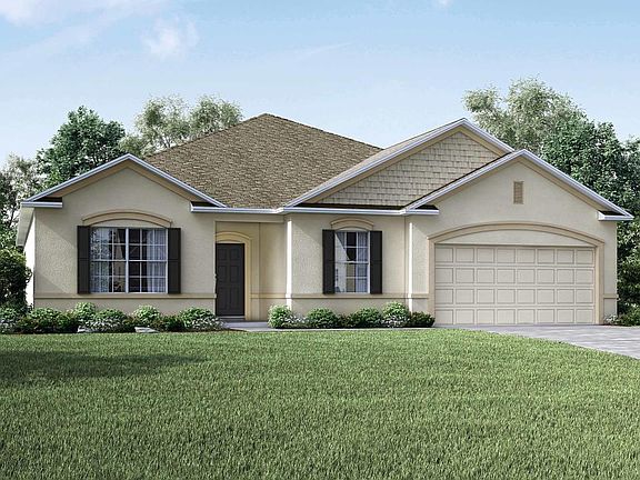 Elevation A Stucco Facade with 2 Car Garage