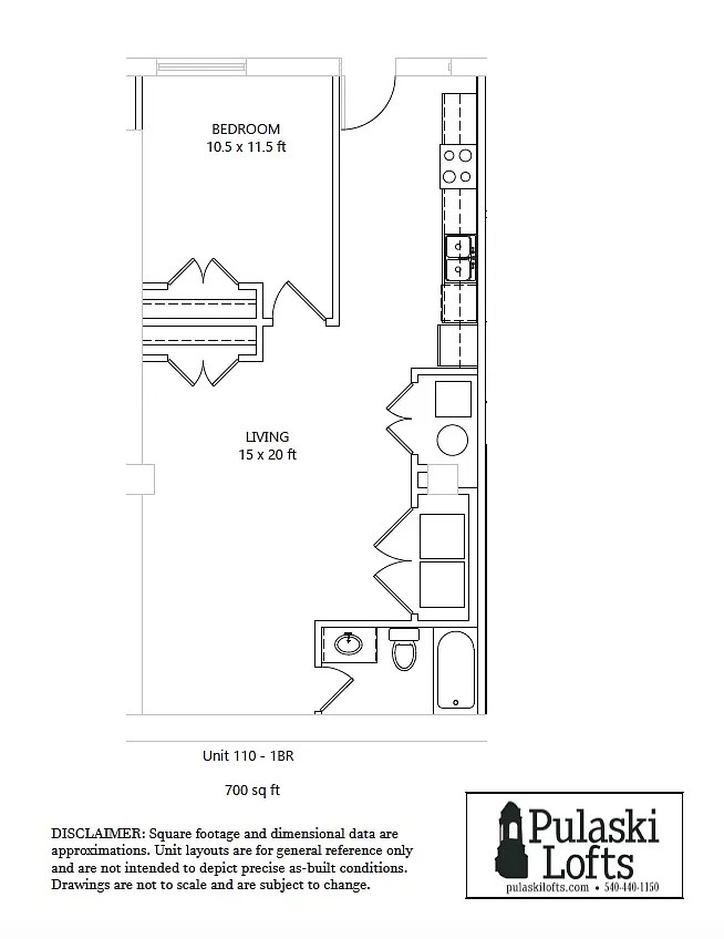 Floor plan One Bedroom 110