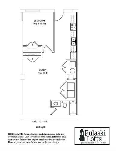 Floor plan One Bedroom 110