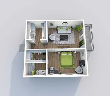Floor plan 1 Bedroom 1 Bathroom