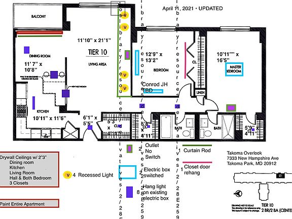 Floor plan used during apartment 2021 upgrade