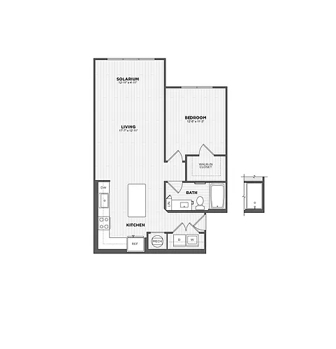 Floor plan 1 Bed/1 Bath-A1-S