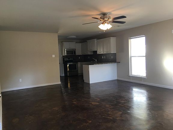 Living area and kitchen