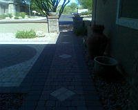 brick paver walkway to court