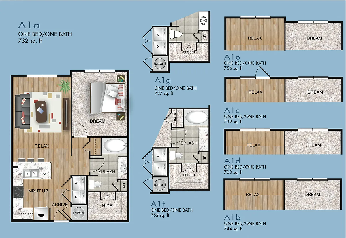 Floor plan A1a - A1g