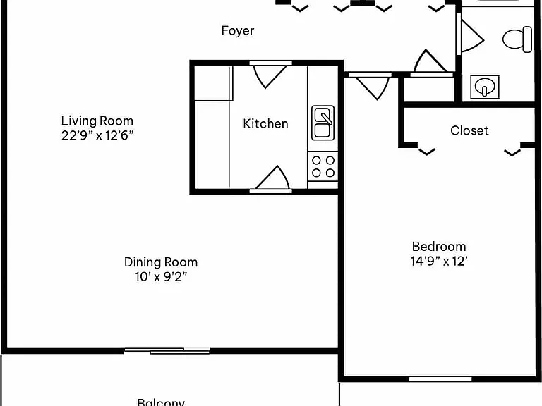 1 Bed 1 Bath B