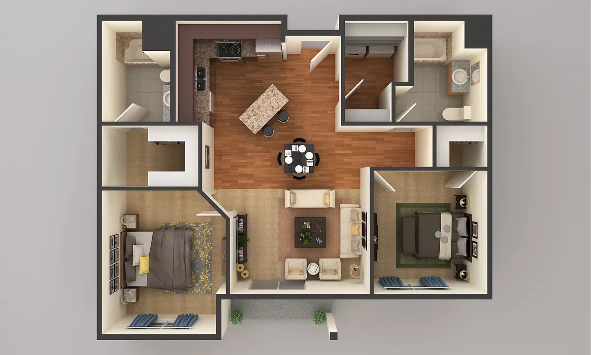 Floor plan 2 Bedroom - Building 3