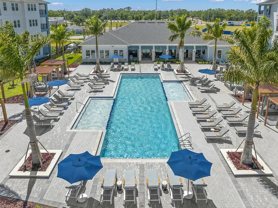 Aerial pool and tanning deck