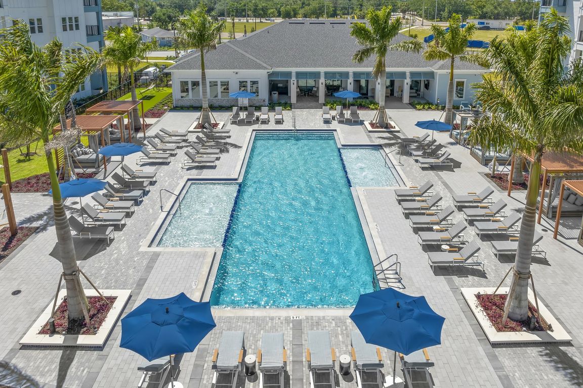 Aerial pool and tanning deck