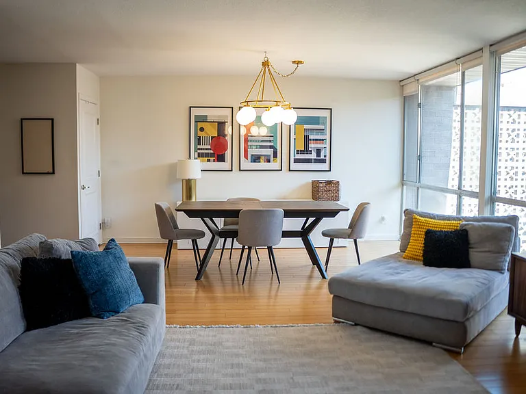 living room and dining room open floor plan