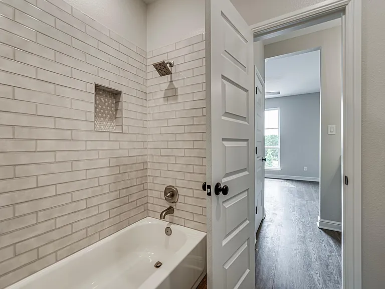 Beautiful tub for the Jack n Jill bath that are shared by bedroom 2 and 3