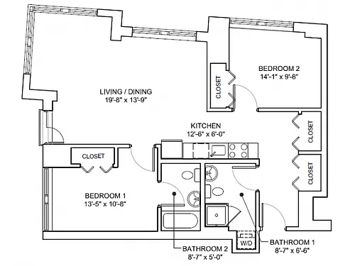 Floor plan Two Bedroom