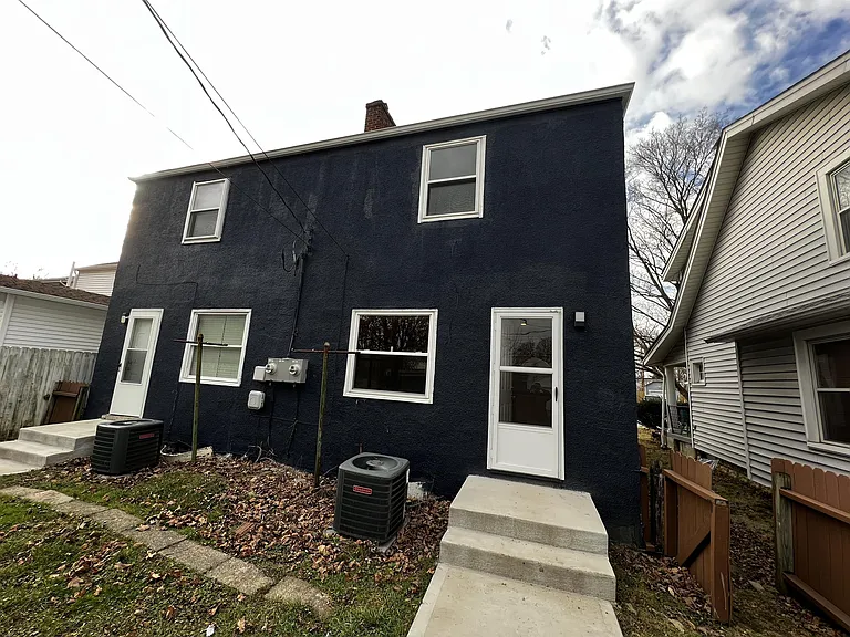 The rear of the property