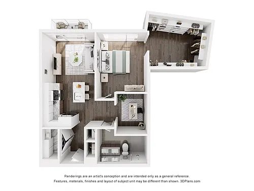 Floor plan 1 BEDROOM+DEN-7