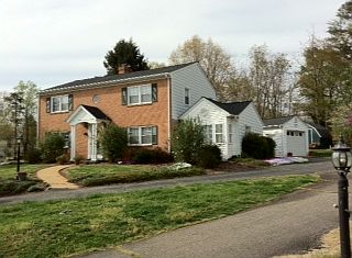 side view w/ attached garage
