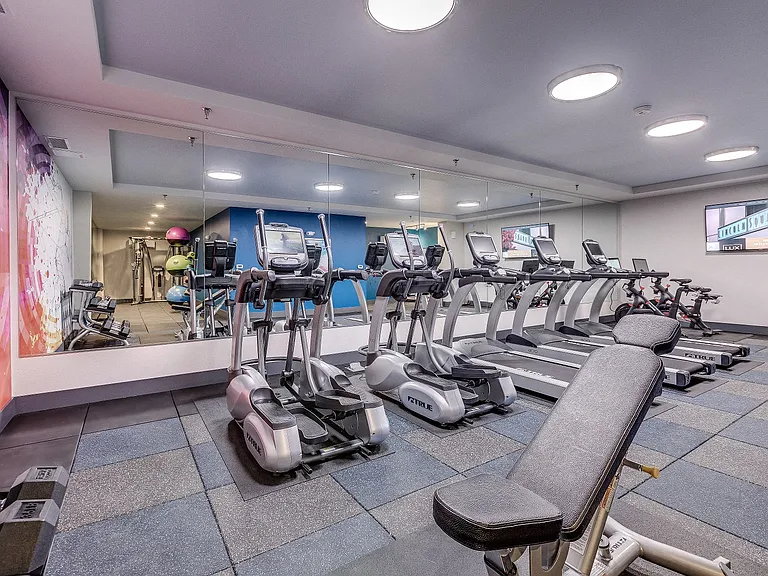 No gym membership needed with our wide-range of machines in our just-right, 24-hour fitness center, including cardio, ellipticals, treadmills, strength training and free weights.