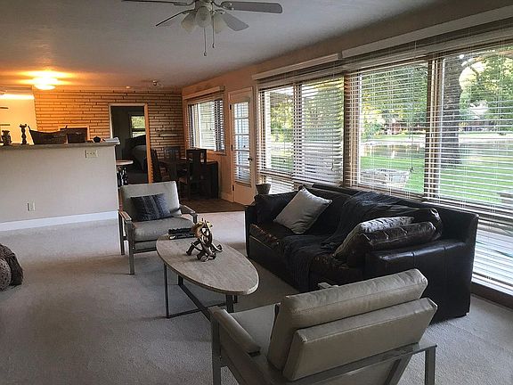 Living room with lake view