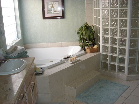 Jetted tub and walk in shower