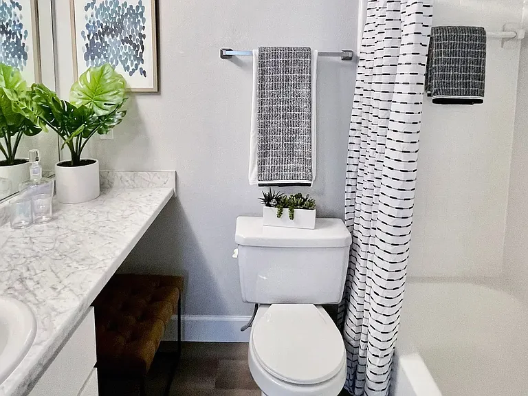 Spacious bathrooms allows for room to spread out.