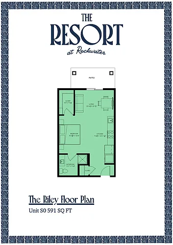 Floor plan The Riley studio-one bath