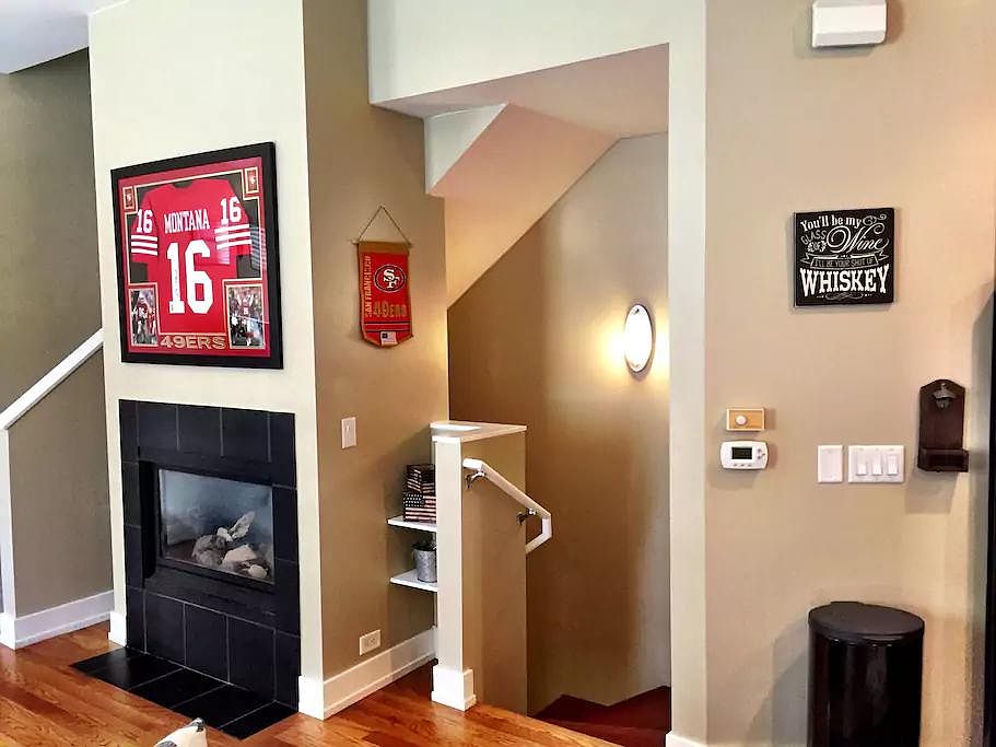 Fireplace and Entry Stairwell