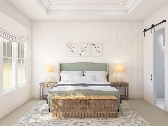 Primary suite with tray ceiling