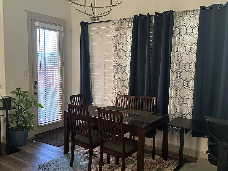 Dining Area with view to the side yard garden
