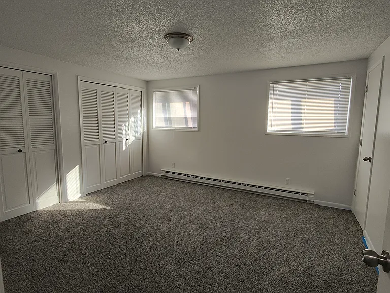 Master Bedroom - lots of closet space with a deep extra linen closet. New Carpet throughout. New light fixtures, fresh paint, and new window treatments.