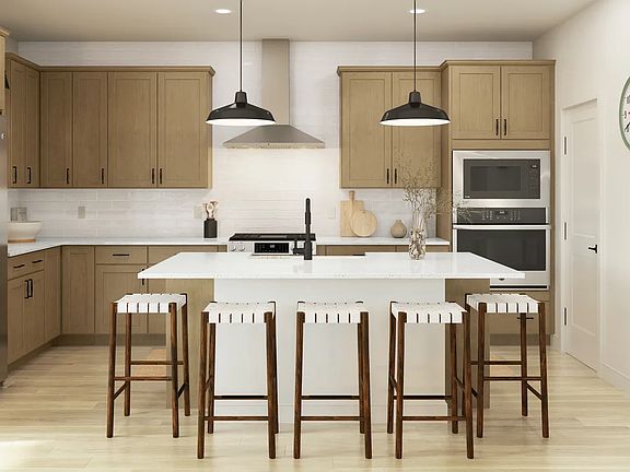 Kitchen with pendant lighting