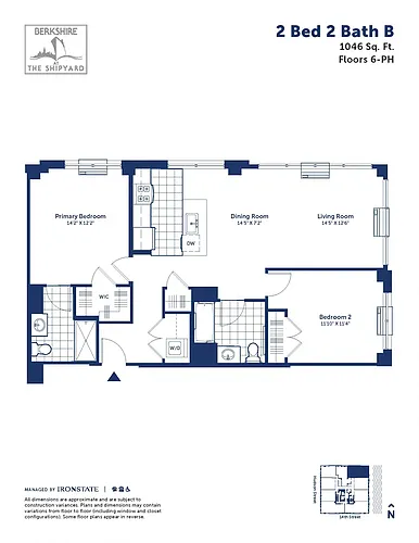 Floor plan 2 Bed 2 Bath B