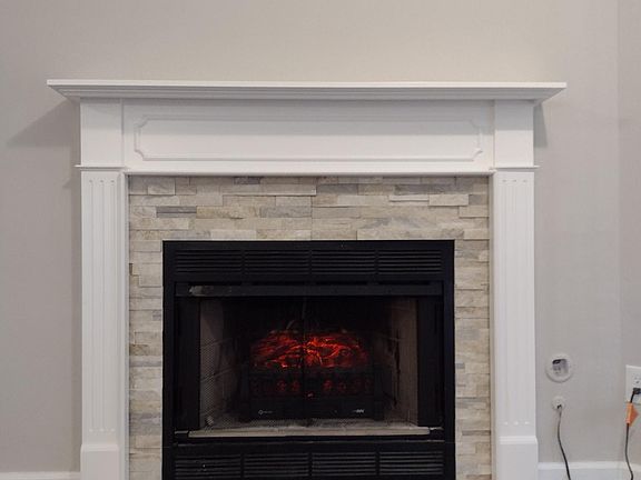 new electric fireplace and mantle